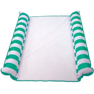 image:imageAqua 2in1 Catalina XL Pool Float amp Water Hammock  12 Person MultiPurpose Inflatable Pool Floats for Adults  Patented Thick NonStick PVC Material  TealWhite Stripe
