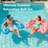 image:imageAqua Pool Float Chair with Backrest 2 Pack  Inflatable Reclining Seat for Adults with Armrests Comfortable Water Lounge for Pool or Lake Durable PVC 51 x 35 in